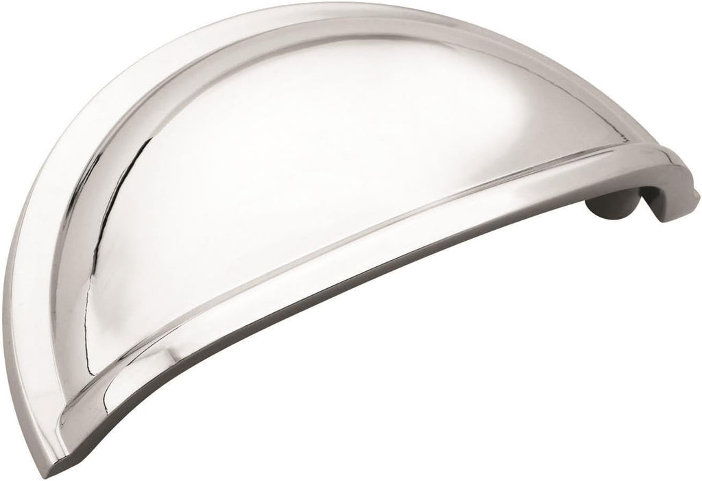 | Cabinet Cup Pull | Polished Chrome | 3 inch (76 mm) Center-to-Center | Cup Pulls | 10 Pack | Drawer Pull | Drawer