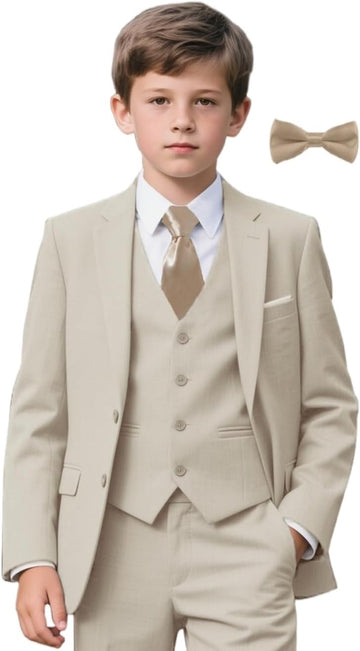 Boys Suit for Kids 6 Pieces Formal Dresswear Set for Wedding