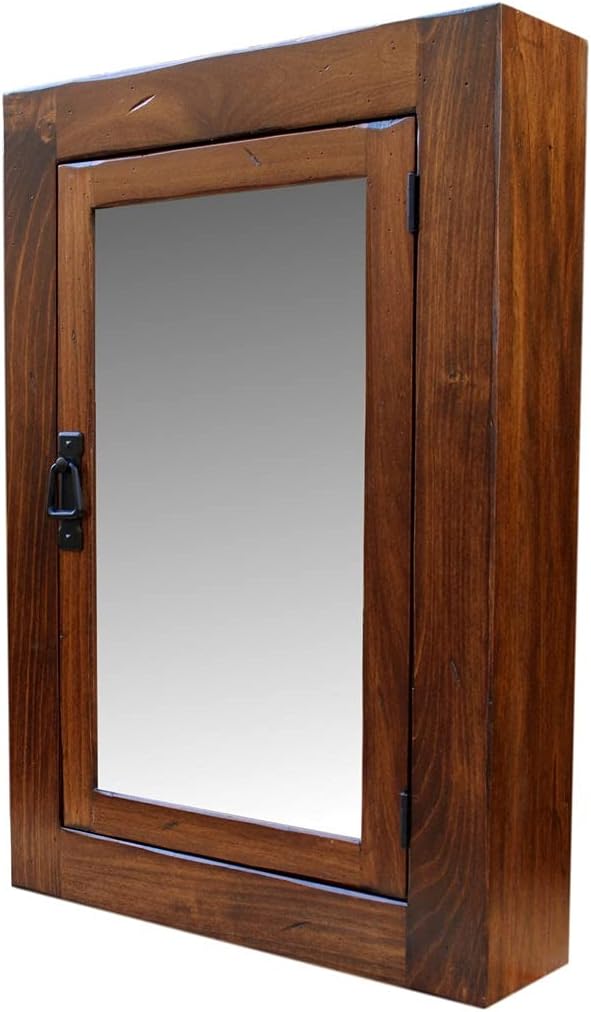 Girona Rustic Mission Medicine Cabinet/Medium Walnut Finish
