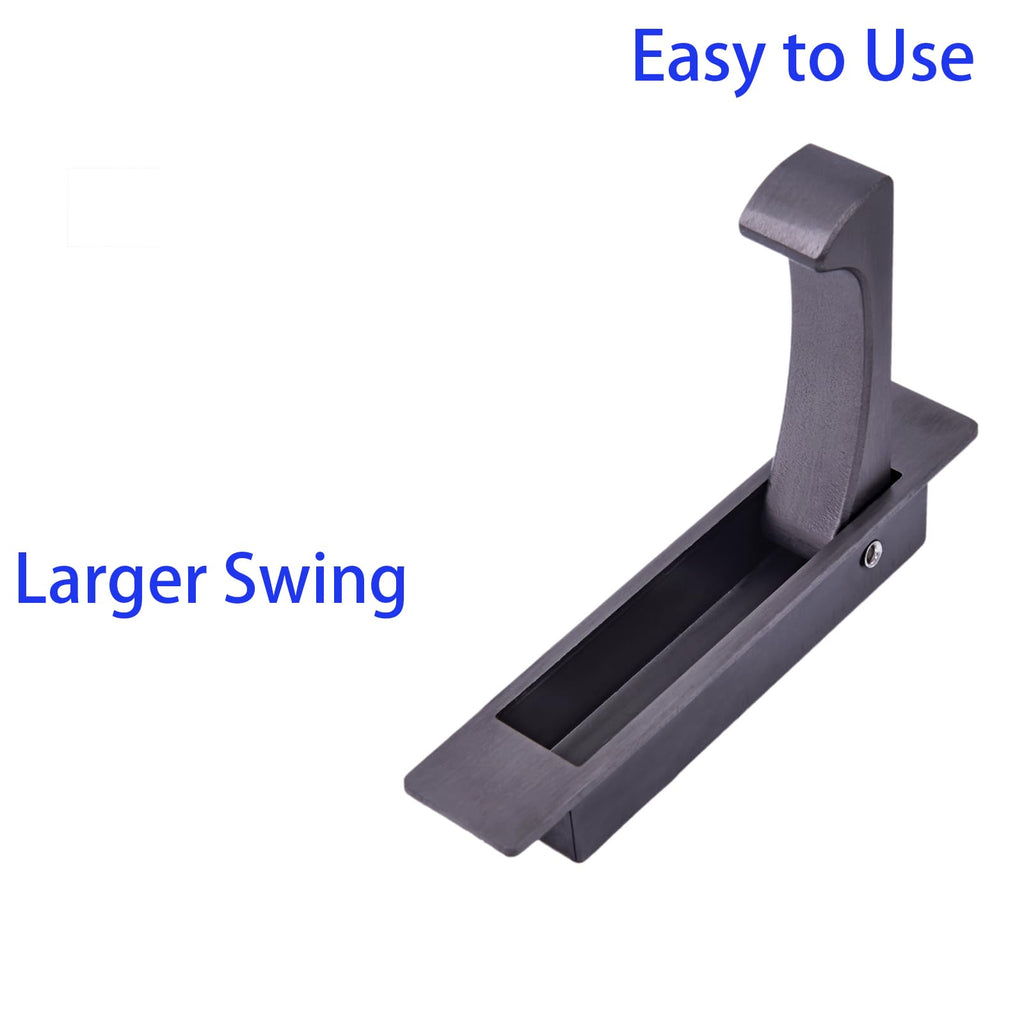 Pocket Door Handles Edge Pull,Flush Finger Hardware,Gun Grey,2
