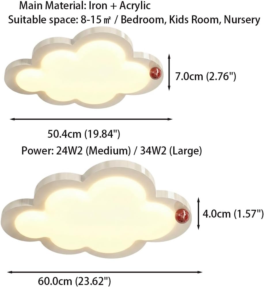 Modern Cloud Ceiling Light, Creamy White Flush Mount Light Fixture, Minimalist LED Ceiling Lamp, Nordic Style