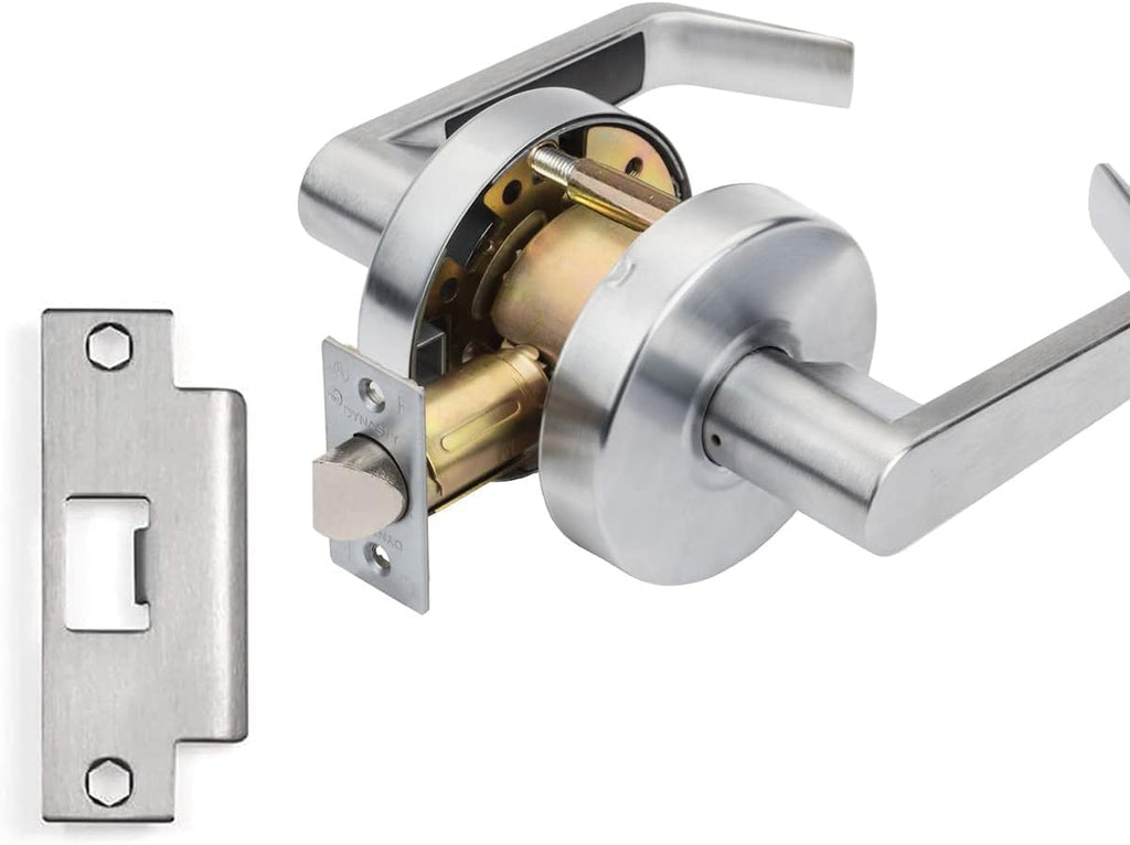 Grade 2 Commercial Duty Passage Lever, ADA, Satin Chrome Finish - Door Lever