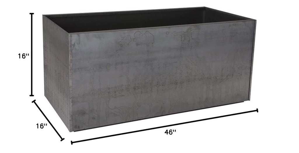 Corten Steel Trough Planter, 16" x 46" x 16"