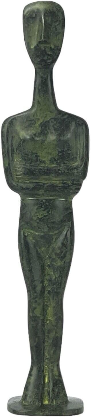 Cycladic Figurine Idol Greek Statue Sculpture Museum Real Bronze Metal Art Copy