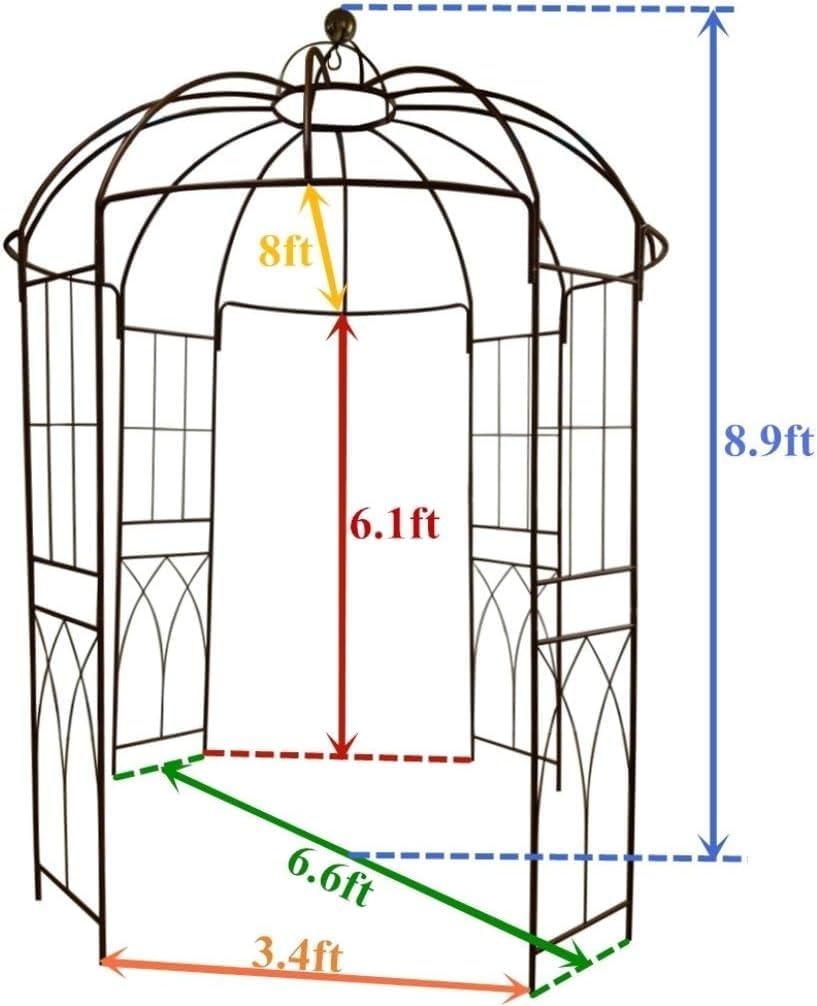 French Style Birdcage Shape Heavy Duty Gazebo,9'Highx 6‘6"Wi - Image 5
