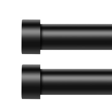 2 Pack Black Curtain Rods for Windows 66 to 120 Inch(5.5-10 Feet), 1" Diameter Drapery Rods with Modern Style End Cap
