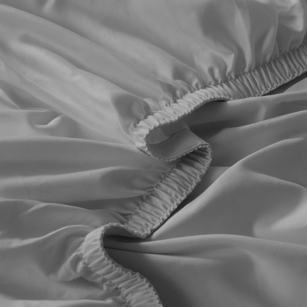 4Pc 100% Organic Cotton King Size Sheets Set, Grey, 300 Thread Count, Naturally Derived EarthColors, Deep Pocket