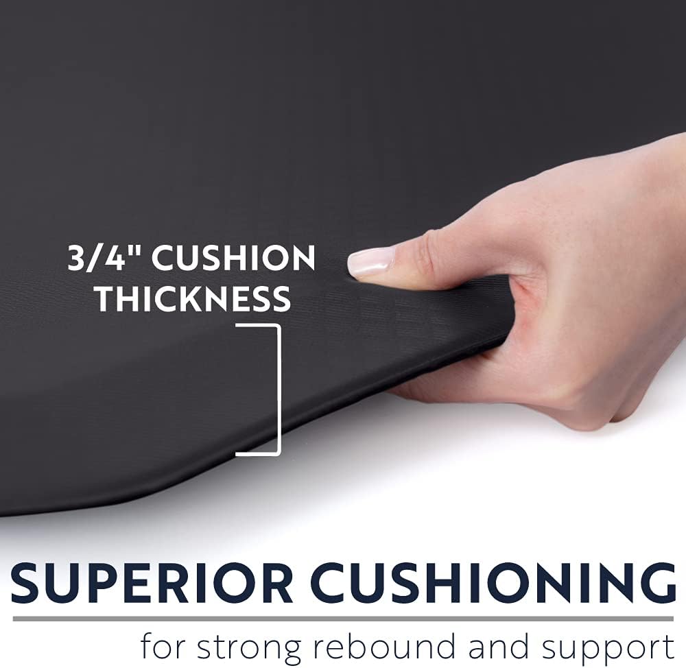 Anti Fatigue Mats Floor, Reduce Foot, Knee, Back Pressure, 3/4 Inch Thick Cushioned Ergonomic Mat, Waterproof Comfort