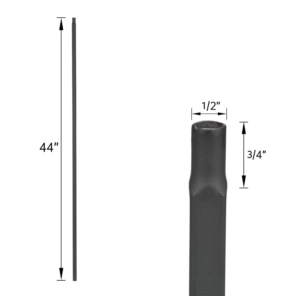 Balusters for Staircase Interior - Stair Railing Indoor Spindles, Iron Balusters Banister, Hollow Square, 1/2inch x