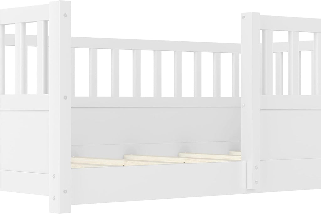 Full Size Montessori Floor Bed with High Rails