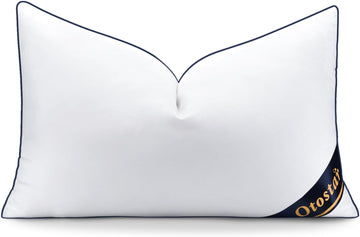 12x20 Down Alternative Fill Throw Pillow Insert - 100% Cotton Cooling Cover - Soft Fluffy Synthetic Down