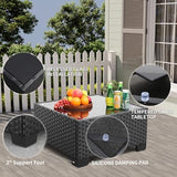 9-Piece Wicker Outdoor Patio Furniture Set | Khaki All-Weather Resistant for Patio, Garden & Porch