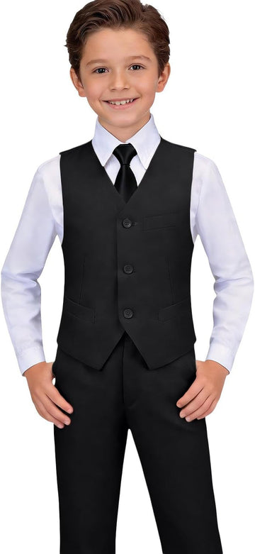 Boys Formal Suit Slim Fit Tuxedo Suits for Kids Ring Bearer Outfit