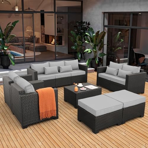 7-Piece Outdoor Patio Furniture Set | Grey for Patio, Garden & Porch