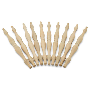 Wooden Baluster Spindles 11-1/2", Pack of 25 Spindles for Crafts, Woodworking, and Furniture