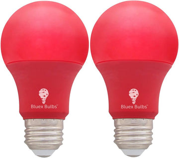 Bluex LED A19 Red Light Bulb - 9W (60Watt Equivalent) - E26 Base Red LED Lights, Party Decoration, Porch, Home