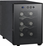 6 Bottle Wine Fridge - Freestanding Wine Cooler with Glass Door, 0.6 cu ft (16 L