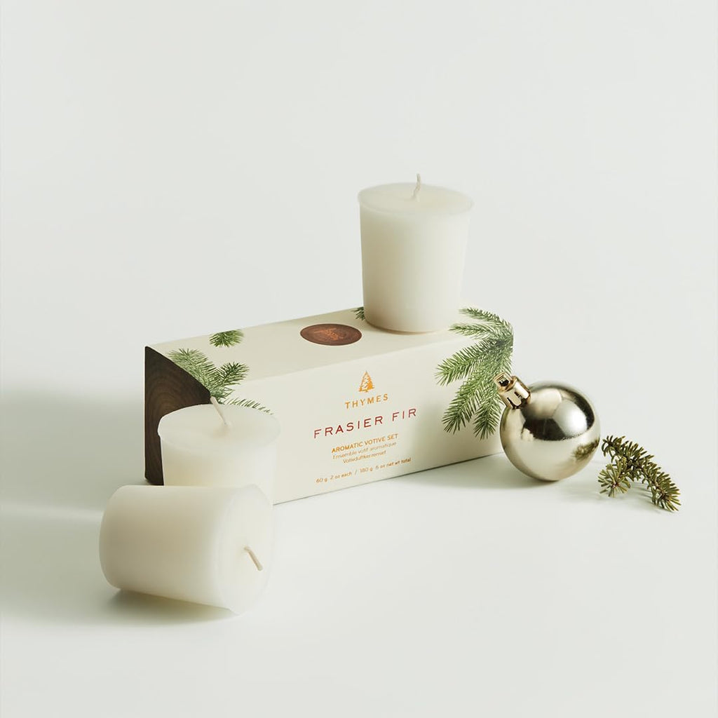 Frasier Fir Votive Candle Set of 3 - Scented Candles - Luxury Home Fragrance Gifts for Women & Men - Home Decor (Pack