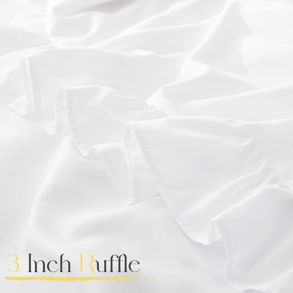 White Ruffle Sheets 6 Piece, Shabby Chic Bed Sheet Set