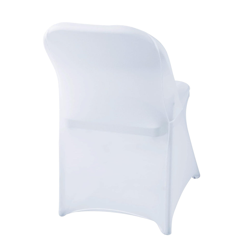 50 Pcs White Folding Chair Cover Washable Removable Universal Fitted Chair Cover Protector for Wedding Party Banquet