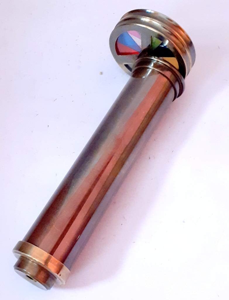 6 inches x 1.5 inches Antique Finish Brass Double Wheel Kaleidoscope Vintage Maritime Optical Beautiful Item