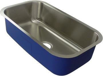 MUSS32189 Meridian Undermount Single Bowl 16-Gauge Stainless Steel Kitchen Sink, 32-in x 18-in x 9-in, Brushed Finish