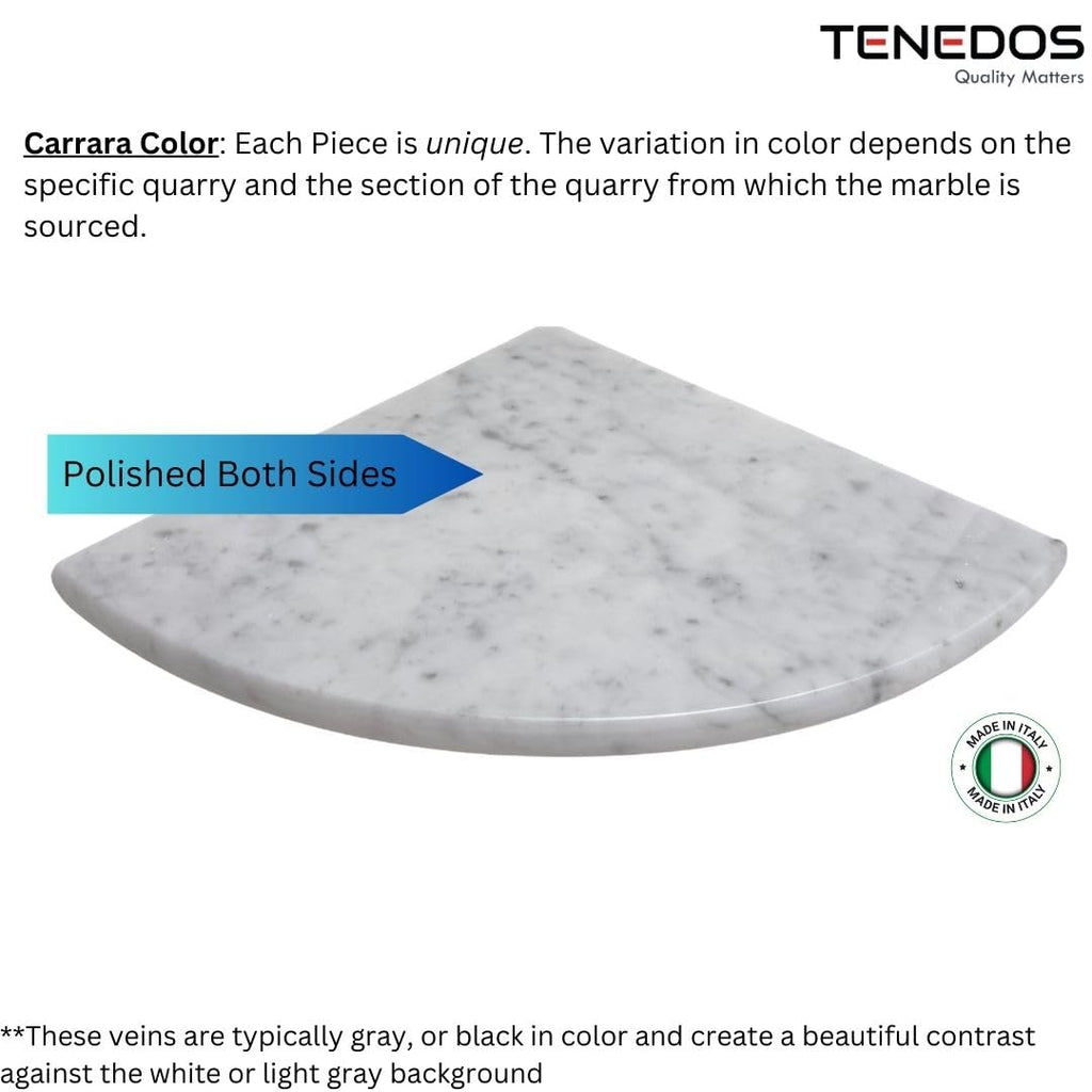 Premium Quality Italian Carrara Bianco White Greyish 9x9 Marble Bathroom Accessories Corner Shower Shelf Tile