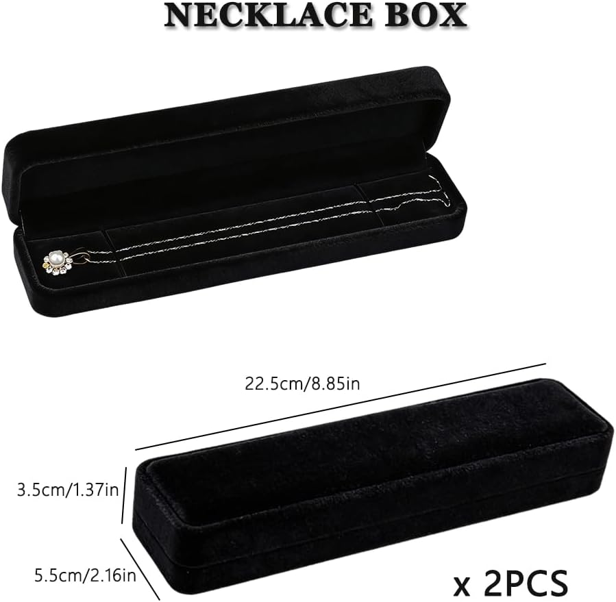 Velvet Jewelry Gift Boxes for Bracelet Necklace Pendant Ring Earring Display Case Jewelry Box Storage - Set of 10