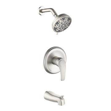 Tub Shower Faucet Combo Set Brushed Nickel Bathtub Faucet Set Shower System with Tub Spout Shower Tub Kit Shower