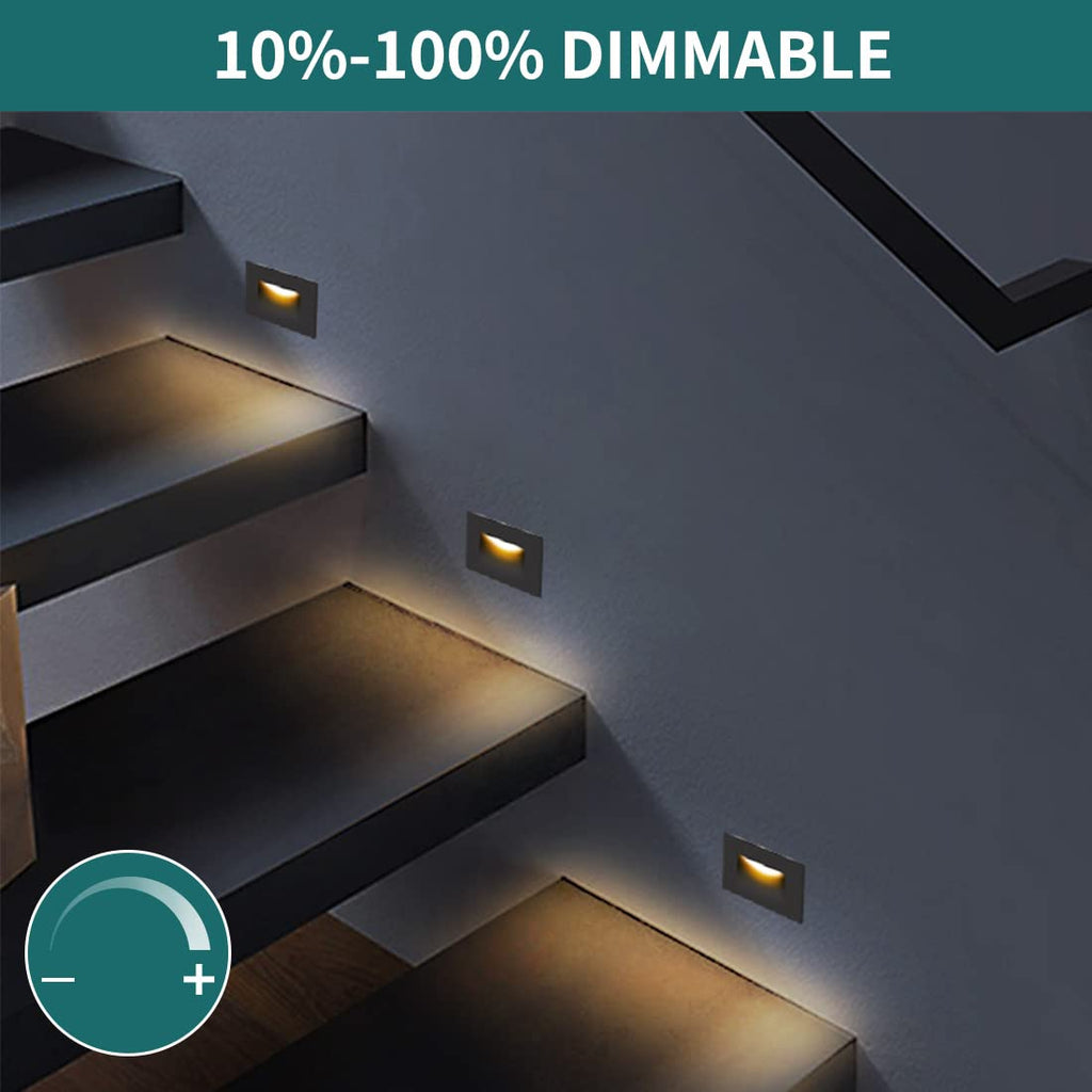 120V Dimmable LED Step Lights, 3000K/4000K/5000K, 4-Pack
