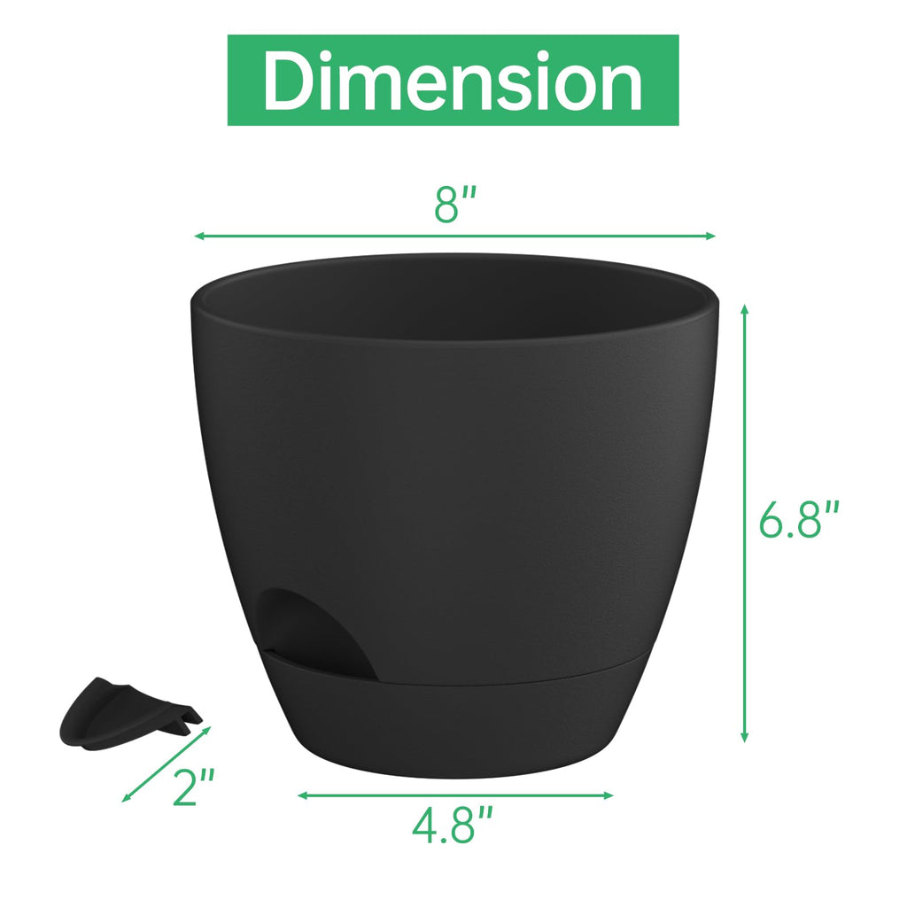 10 Inch Plant Pots Set of 2 Planters for Indoor Plants Self Watering Pots Flower Pots with Drainage Holes and Saucer