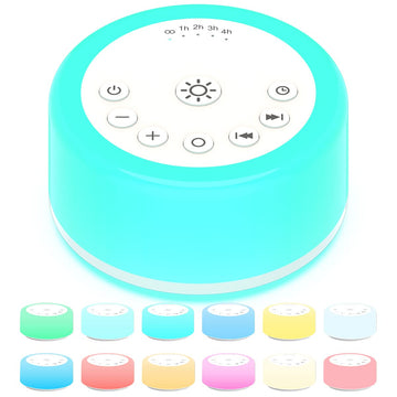 Sleep Machine Sound Machine with 12 Colors Night Light White Noise Machine 5 Timers 30 Brown Noise Machine