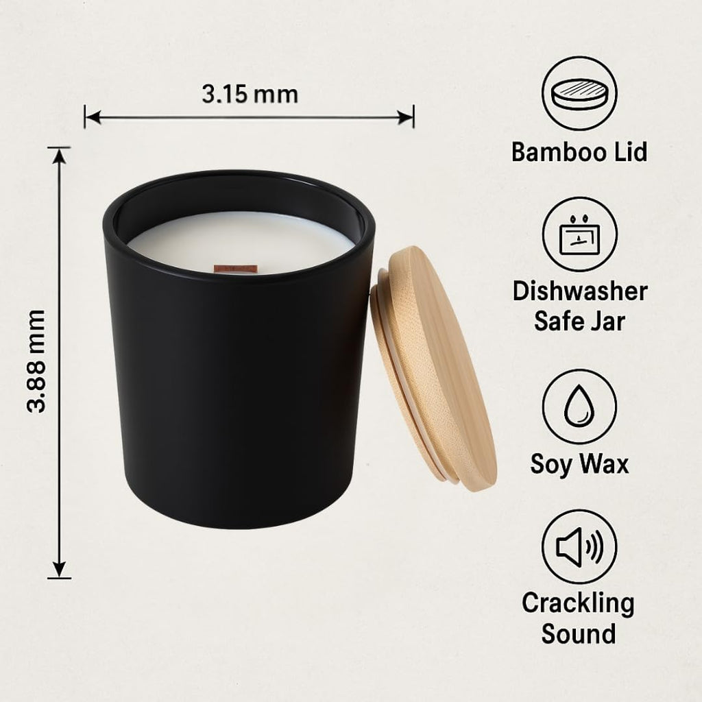 Moroccan Cashmere Soy Wax Candle - 7 oz Luxury Scented Candle with Crackling Wooden Wick, Warm Amber, Cashmere & Soft