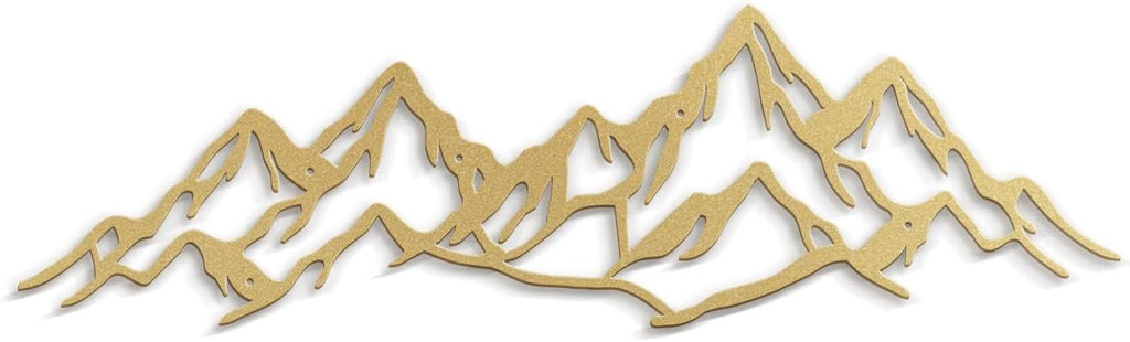 Metal Wall Art Decor Dynamic Mountain Peaks Modern Abstract Wall Sculpture Hangings Home Decoration - 12" Gold