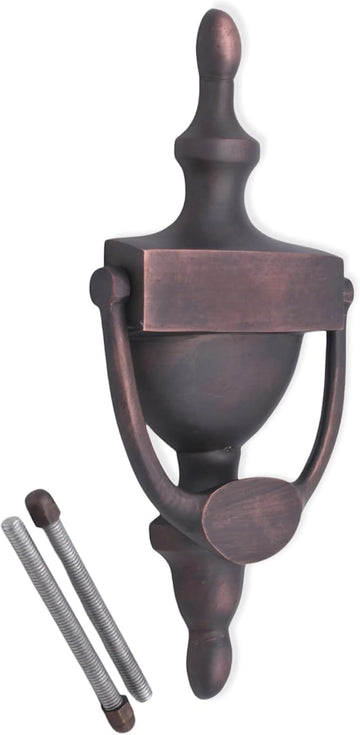 Victorian Style 8” Solid Brass Classic Urn Door Knocker in Aged Bronze Finish