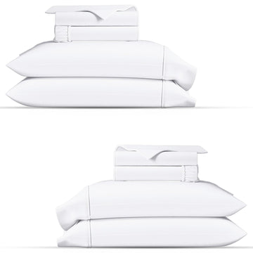 100% Organic Cotton Percale Sheets Queen Size Pack or 2 - Soft & Crisp Organic Cotton Sheets Queen Size (8 PC