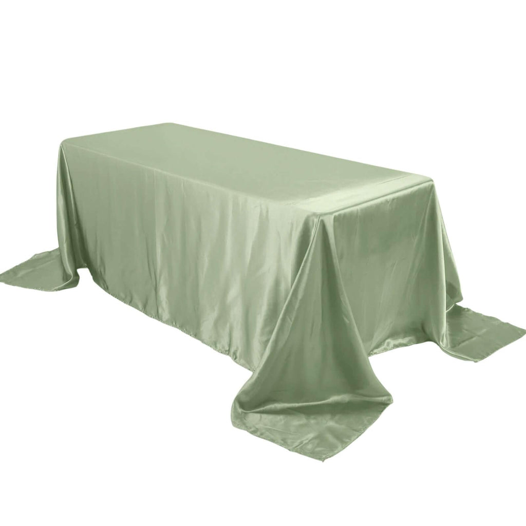 Rectangle Satin Tablecloth, 90"x132" Smooth Oblong Washable Table Cloth, Decorative Silky Fabric Table Cover for