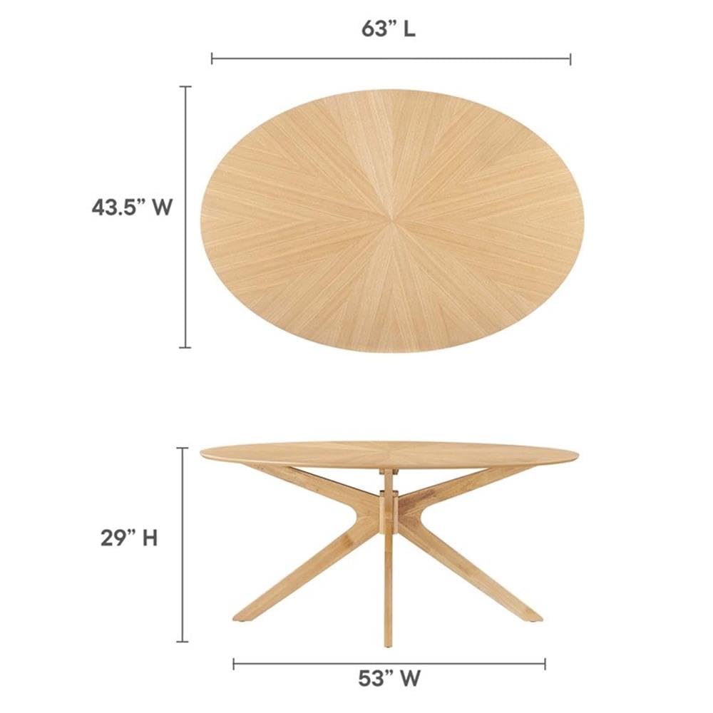 Crossroads 63" Oval Wood Dining Table, Oak