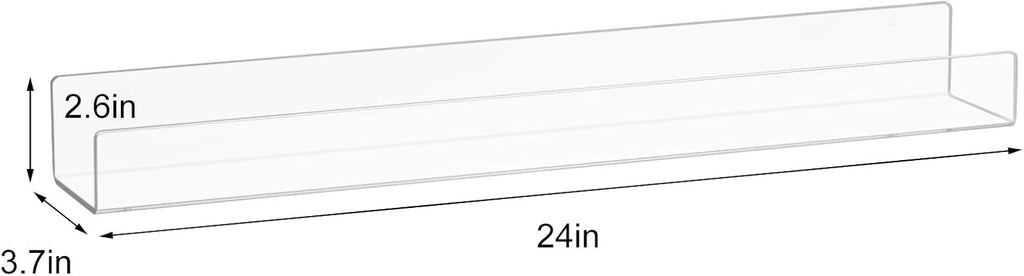 24" Acrylic Floating Nursery Kids Bookshelf Wall Shelf 4 Packs