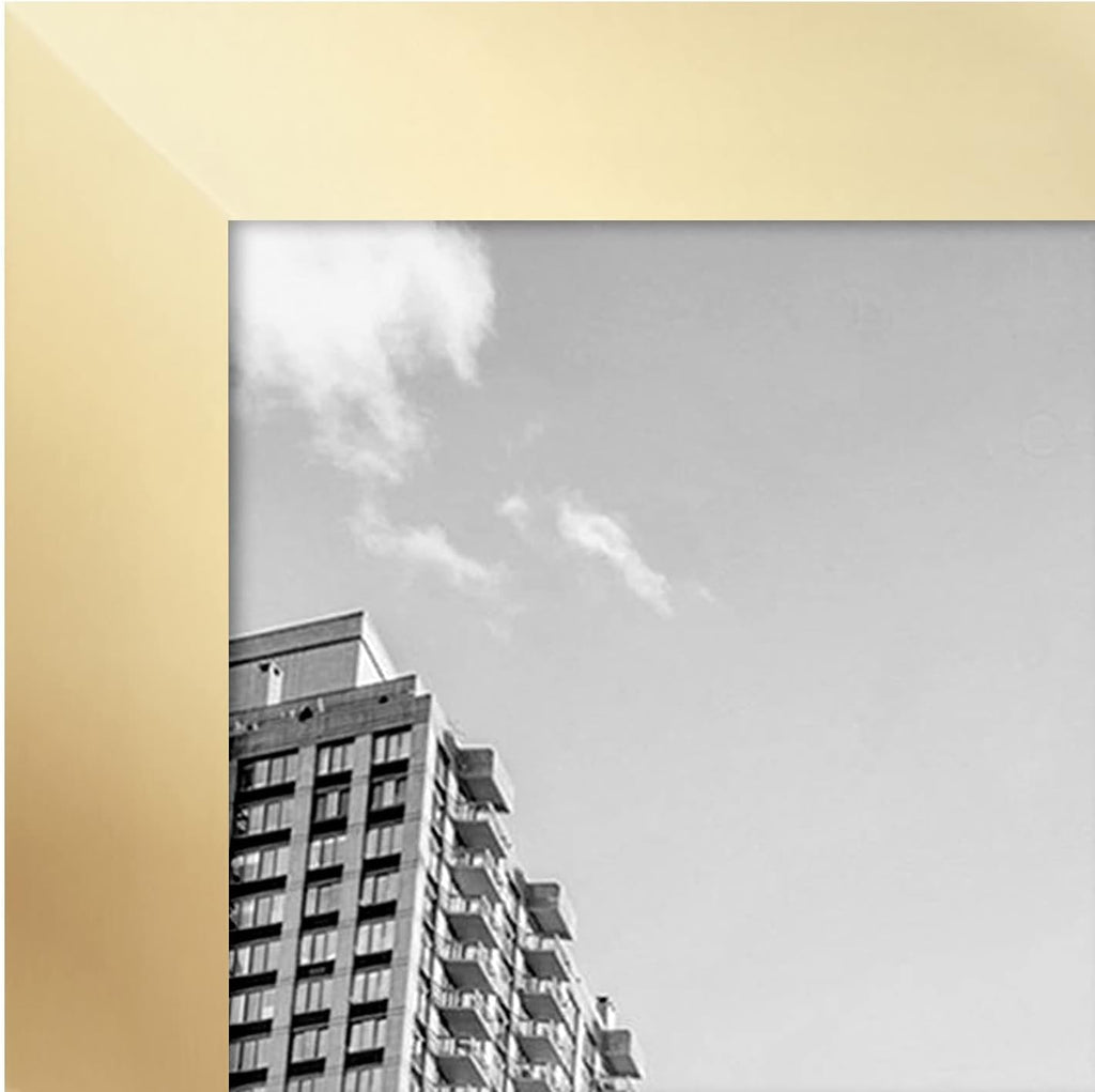 24x36 Poster Frame - Gold Engineered Wood with Polished Plexiglass - Wide Picture Frame for Vertical or Horizontal