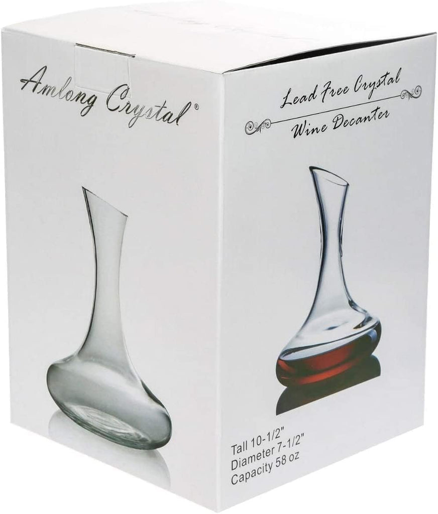 Lead-Free Large Wine Decanter, Red Wine Carafe, Wine Gift, Wine Accessories 58 oz (1700ml), with Crystal Globe Stopper