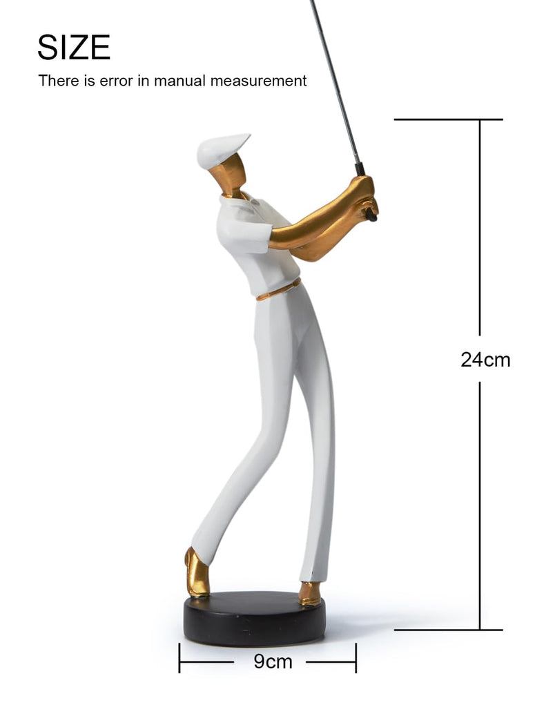 Golfer Figurine Statue Golf Sculpture Modern Home Decor 9.4 Inch