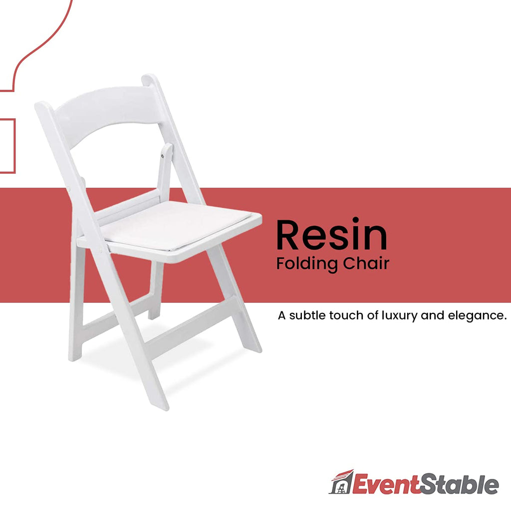 Titan PRO Resin Folding Chair, White, 50-Pack