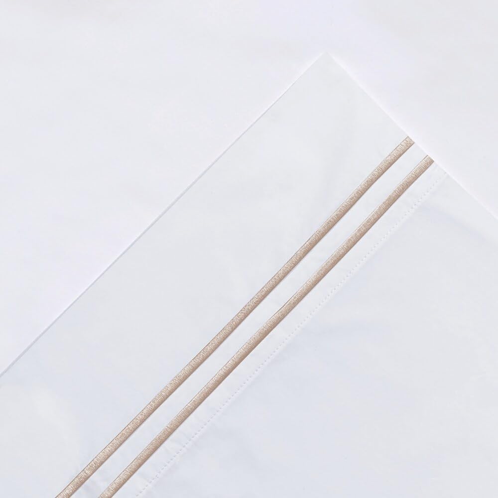 500 Thread Count Hotel Style Percale 100% Long Staple Cotton Bed Sheets Set Queen Size | Cooling Double Satin