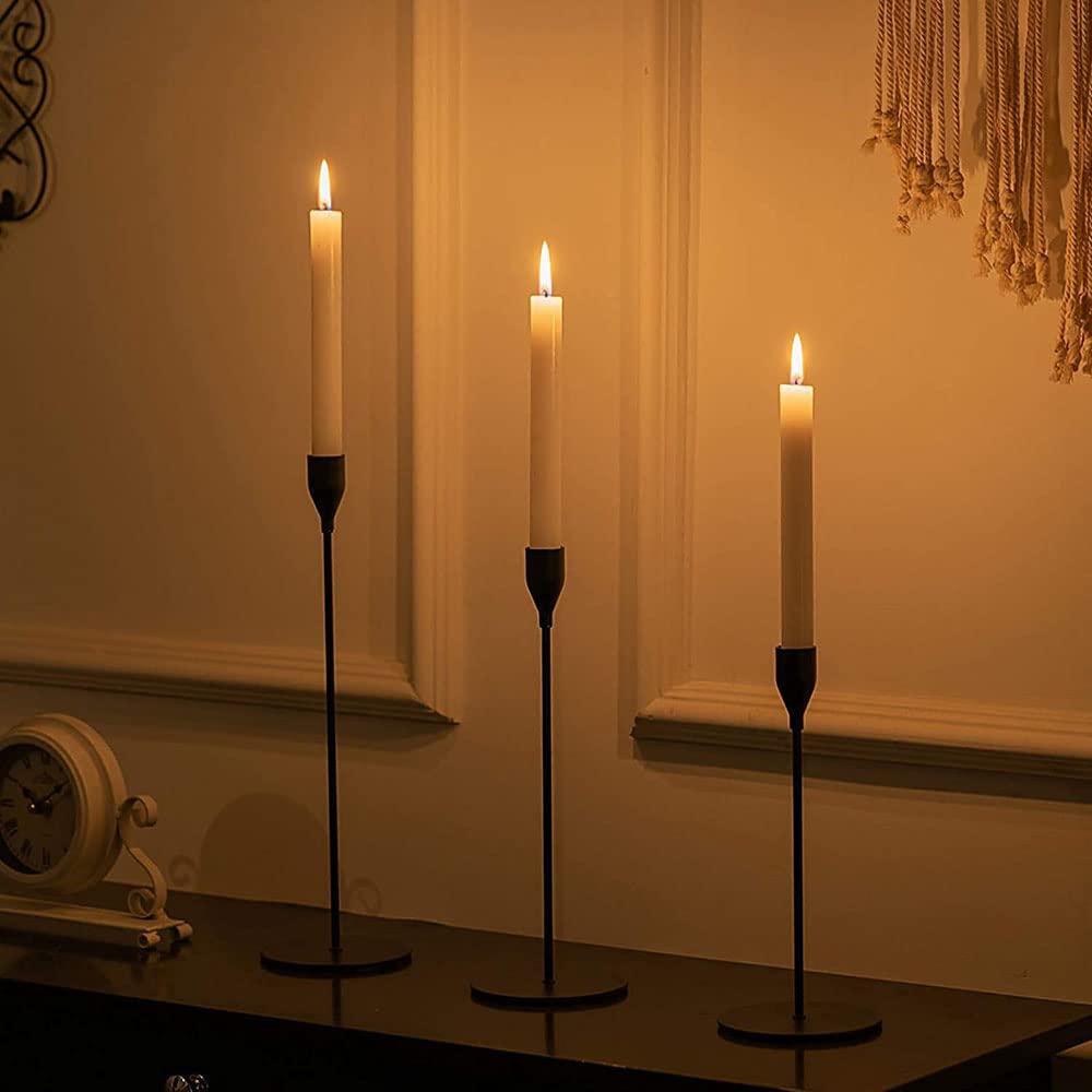 Matte Black Taper Candle Holder Set of 6, Tall Candlestick Holders