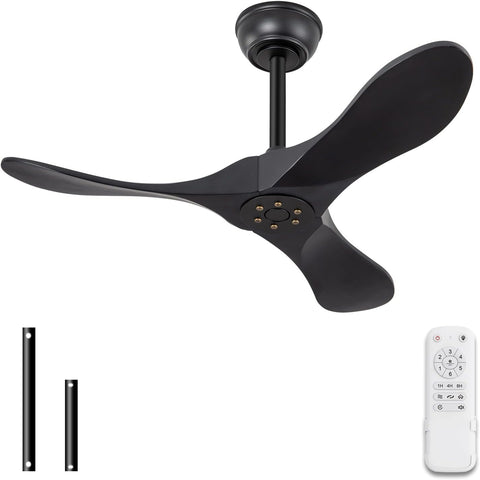 36 Inch Solid Wood Black Ceiling Fan with Remote,Ceiling Fan no Light,6 Speeds,Noiseless,Reversible DC Motor,Modern Ceiling Fans without Lights for Bedroom Farmhouse Kids Room A101-B0DFTD9F71