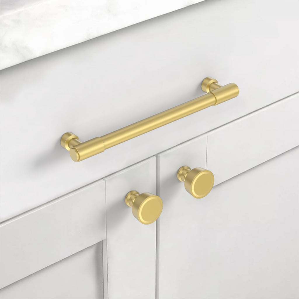 Brushed Gold Kitchen Cabinet Pulls,6.3 Inch,10 Pack