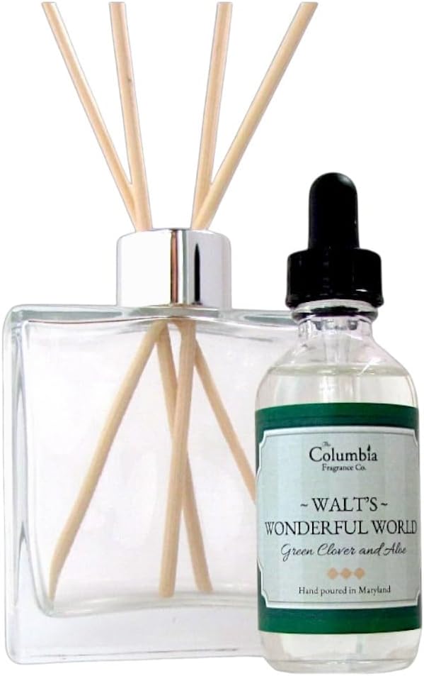 Walt's Wonderful World Fragrance Gift Set - Green Clover & Aloe - Disney Resort Inspired Candle, Room Spray &