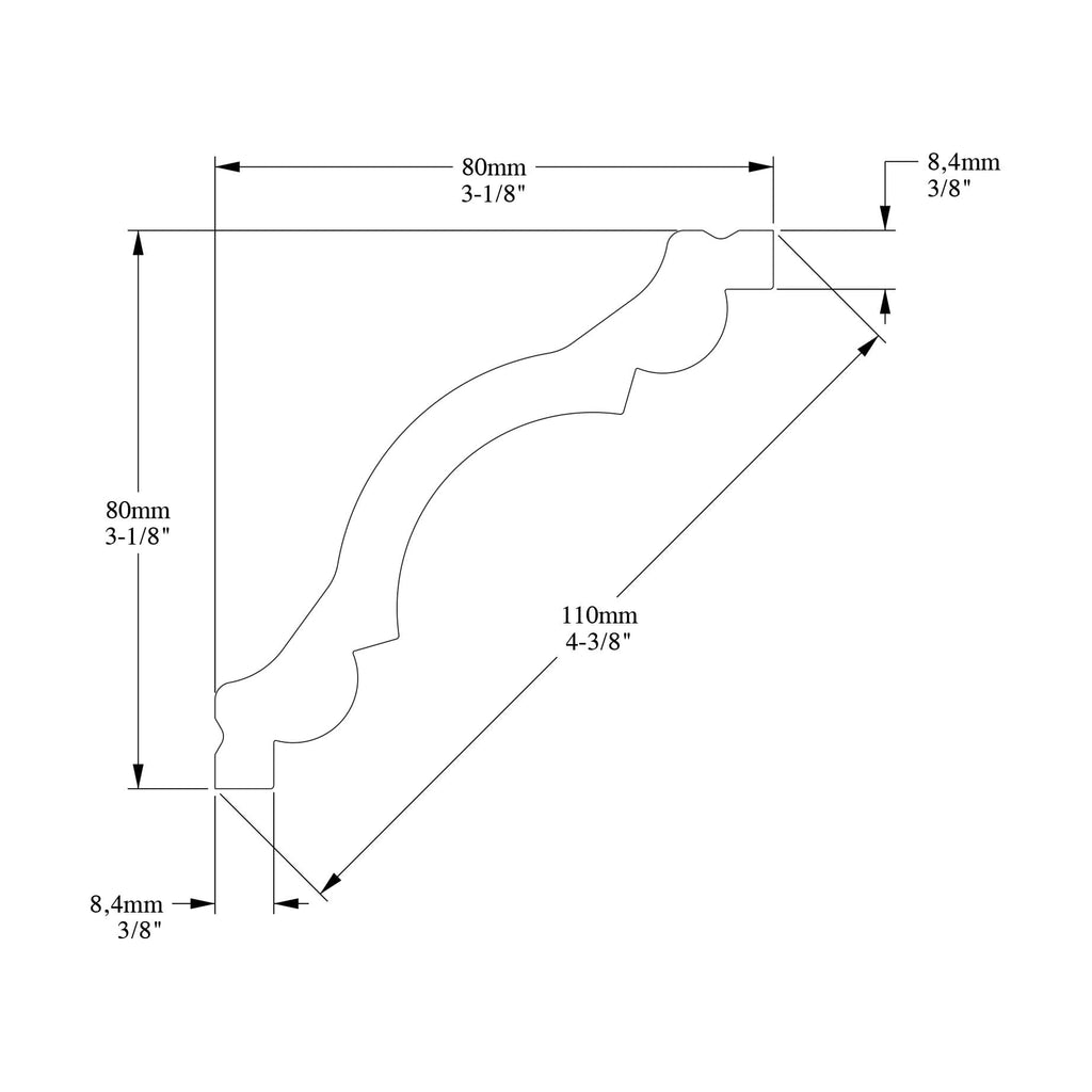 Duropolymer High Impact Polystyrene Crown Moulding | Primed White | 4-3/8in Face x 78in Long (12 Pack)
