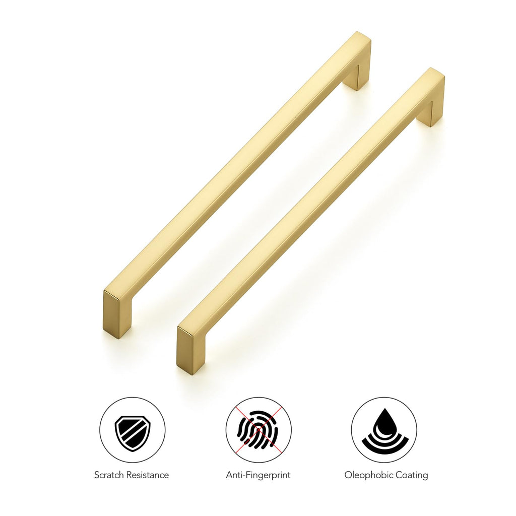 Brushed Gold Cabinet Handles Solid Cabinet Pulls 6-1/4 Inch 15 Pack